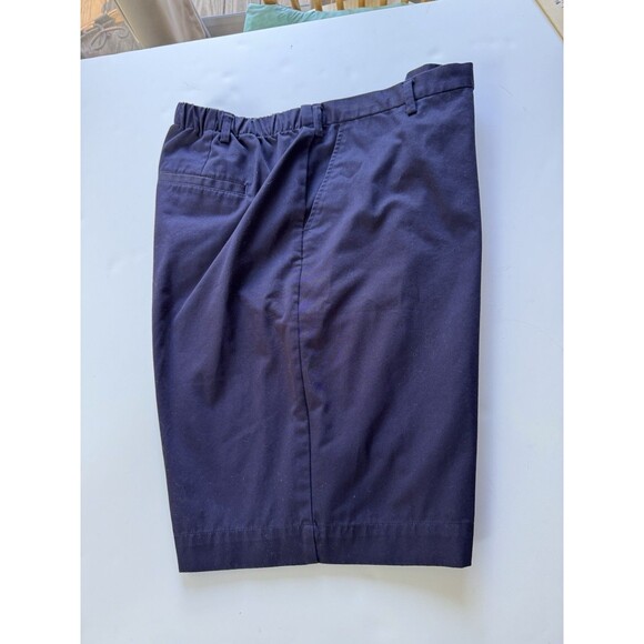 Lands End 18W Regular Women Shorts Navy Blue High Rise Elastic Back Cotton Blend - Picture 1 of 9